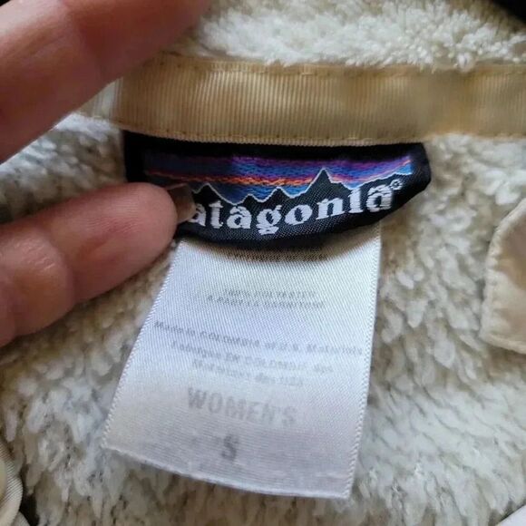 Patagonia Womens Re-Tool Snap-T Pullover Size Small S White Cream Fleece Sweater - Picture 6 of 11